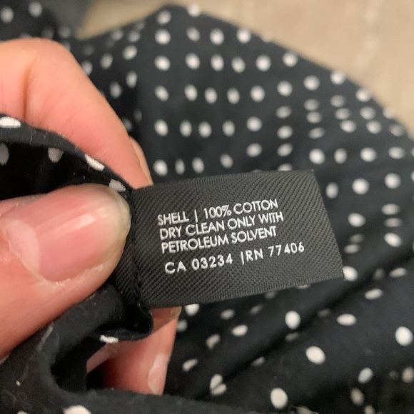 Club Monaco Black polka dot and White Pleated Midi Dress - Picture 6 of 6